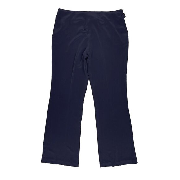 OU EMPEREUR OU RIEN Flowy Designer Curvy Hips Navy Blue Flared Trouser 11 / L‎ - Picture 4 of 8